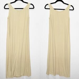 Double D Ranch Slinky Maxi Cottagecore Tank Dress Minimalist Neutral